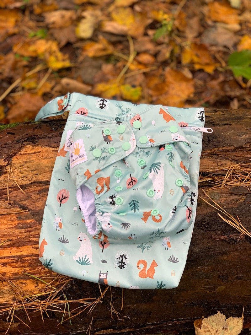 Into-the-woods-reusable nappy and wet bag