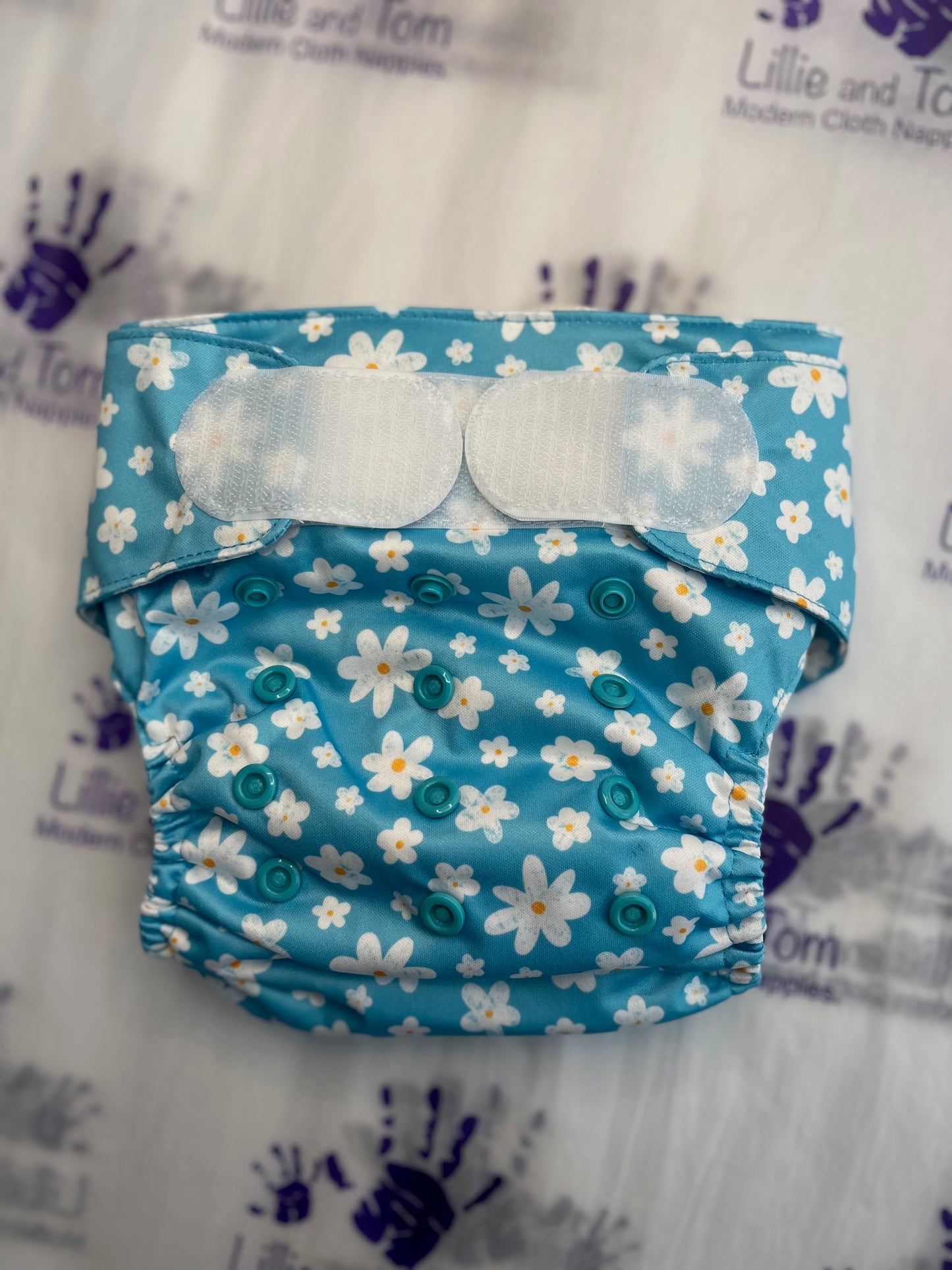 Hook and Loop Pocket Nappy - Daisy Skies